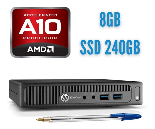 Cpu Hp Elitedesk 705 G3 Mini 8gb Ddr4-240 Ssd C/ Windows 10 (Usado)