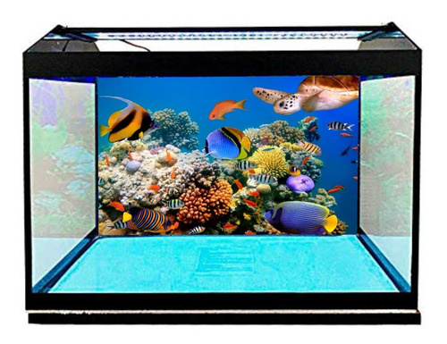 Papel De Parede Adesivo Person. Mar Aquario 40cm X 1,30 Mts