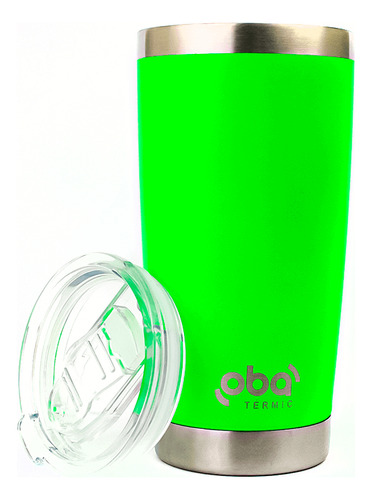 Copo Térmico De Aço Inox 591ml Parede Dupla Vácuo Verde Neon