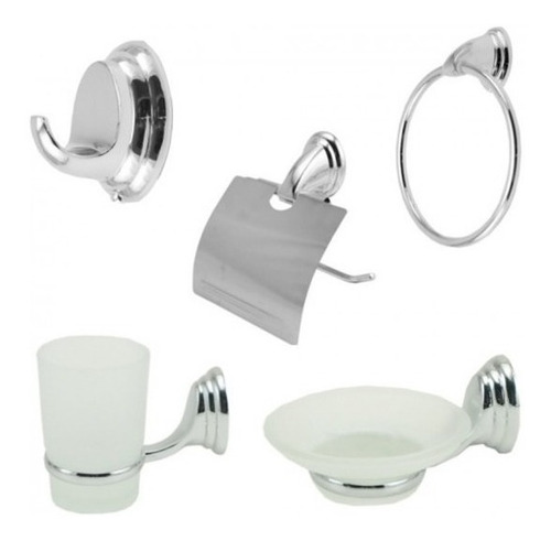 Imagen 1 de 2 de Combo Set Accesorios Para Baño Incluye 5 Piezas Oferta!!!