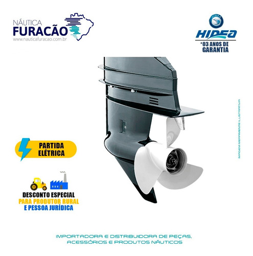 Imagem 3 de 4 de Motor De Popa Hidea 2 Tempos 60hp Ffel-t (partida Elétrica)