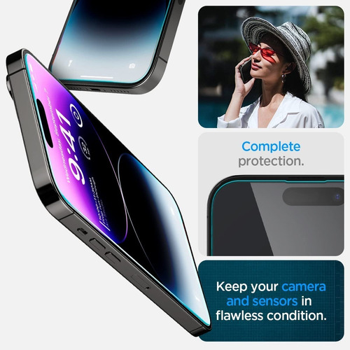 Imagen 9 de 9 de Pack 2 X Protectores De Pantalla De Vidrio iPhone 14 Pro Max