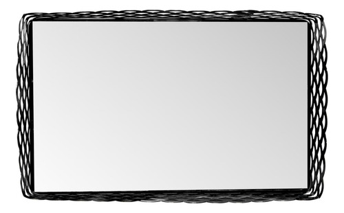 Bandeja Lyor Arles De Metal Com Espelho Preto Fosco 21cm