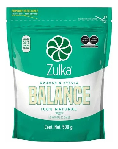 Zulka Balance Azúcar Morena Con Stevia 500g 