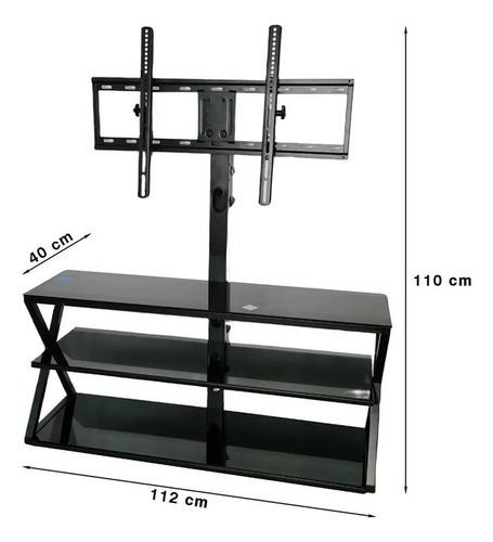 Mueble Para Tv Consola Con Soporte Incoroprado Home Trends Color Negro Pantalla desde 32 hasta 70 Pulgadas