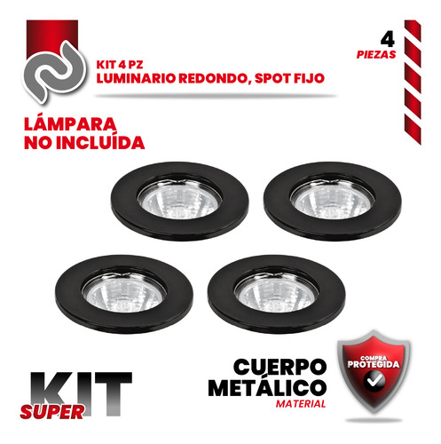 Kit4pz Luminario Redondo Ngo Fijo, Lámpara No Incluida 46613