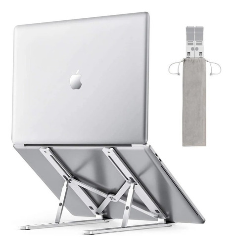 Soporte Notebook Plegable Laptop Base Ajustable Ergonómico Color Aluminio