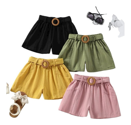 Ropa Shein Para Niñas Set 4 Shorts 3385