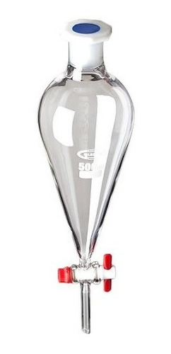 Embudo De Decantacion Forma Pera 500 Ml Con Llave Teflon