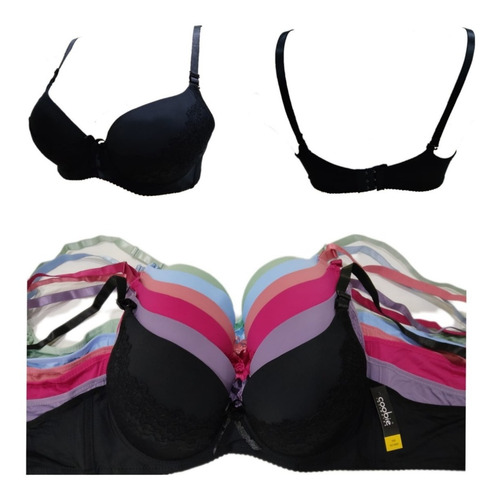 Set 5 Brasier Dama Con Encanje Push Up Con Varilla Cómodo