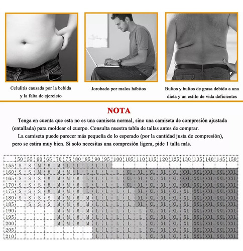 2pzs Playeras Faja Playeras Reductora Moldeadora Para Hombre 2*blanco G