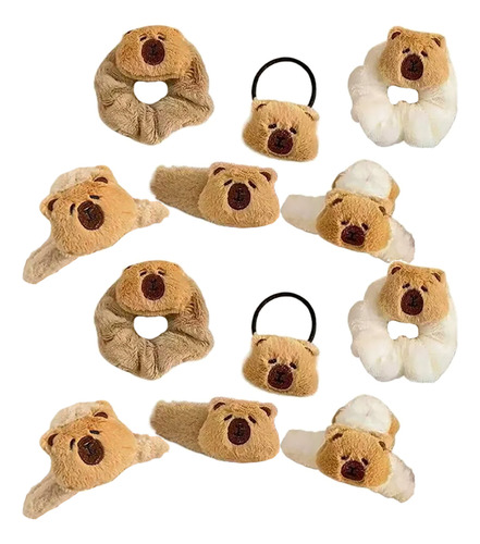 Juguetes De Peluche De Capibara, 12 Accesorios Para El Pelo