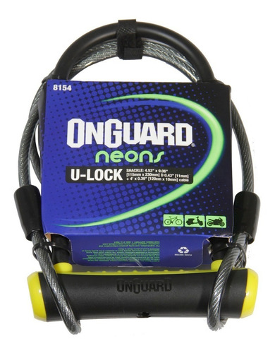 Candado  Bicicleta Seguridad Onguard U-lock Neon Series Dt