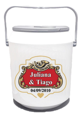 Cooler Térmico Personalizado Para 10 Cervejas Ou Refri Cor Branco