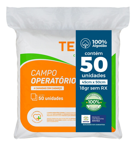 Campo Operatório Texmed 18gr S/rx 45cm X 50cm  50 Unidades