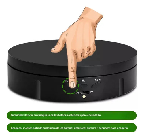 Base Gitatoria Electrica Espejo 3 Velocidades Premium
