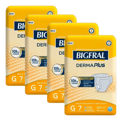 Kit 4 Pacotes Bigfral Derma Plus Adulto Geriátrica 