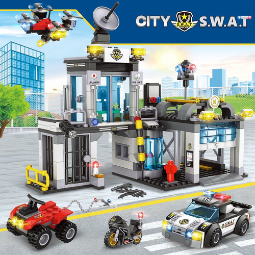 Juego De Bloques De Construcción De Estación Swat De Policía