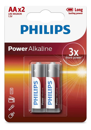 Pilas Philips Aa Power Alkaline Blister X2