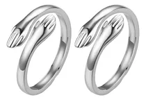 Comprar Alianzas Abrazo Regulables Anillos Acero Promesa Familiar