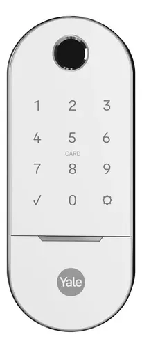 comprar Fechadura Digital Biometrica Yale Lia Rolete Branca Externa IP55