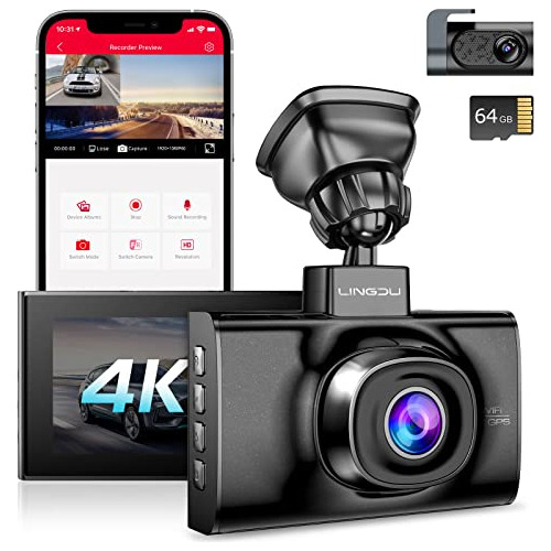 Lingdu Ld02lite Dash Cam Frontal Y Trasera Tarjeta Sd D...