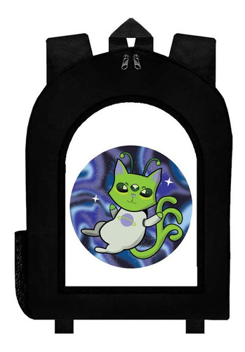 Mochila Negra Marciano Extraterrestre Ovni Alien Art#ar34