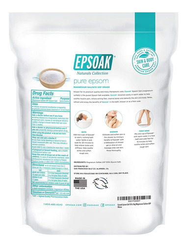 Epsoak Epsom Salt - Bolsa A Granel De Sulfato De Magnesio Us