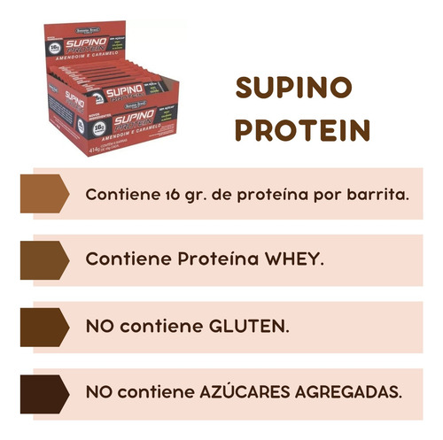 Imagen 4 de 8 de Barras De Proteína Supino Caja De 9 Unidades, 414 Gramos.