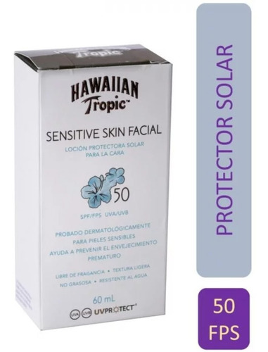 Protector Solar Facial Sensitive Skin - Hawaiian Tropic 50+ 