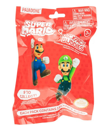 Super Mario Bros Hanger Figura Sorpresa Aleatoria  3 Piezas 