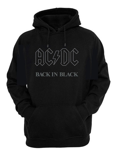 Sudadera Hoodie Acdc Back In Black Rock N Roll Retro Album