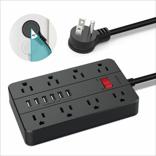 Power Strip With Usb,smnice Surge Protector With 8 Ac Outlet