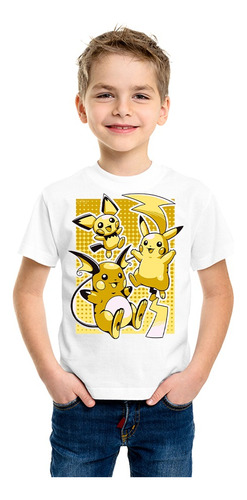 Playera Infantil Pikachu Raichu Pichu Evolución Anime Mang 1