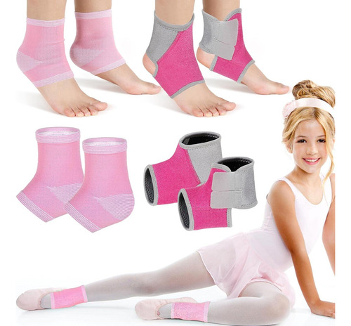 Juego De 2 Pares De Tobilleras Para Niños, Soporte Estabiliz