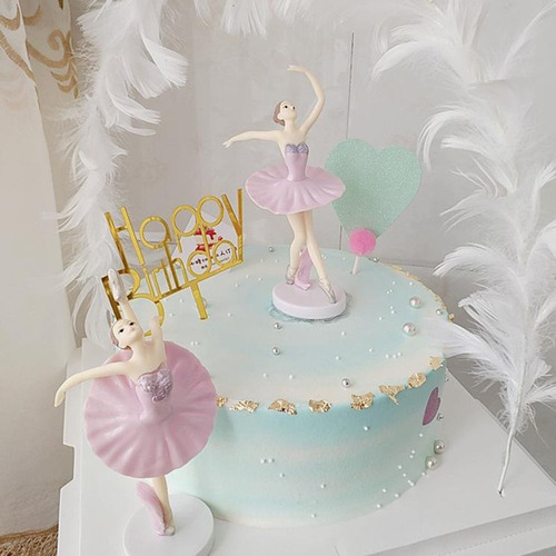 Bailarina De Cumpleaños De 3 Paquetes De Pastel De Adorno