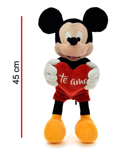Imagen 2 de 7 de Peluche Mickey 45 Cm Con Corazon - Orig. Phi Phi Toys