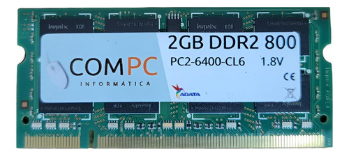 Memoria Notebook Compc Ddr2 800mhz 2gb Nova Oem Super Veloz