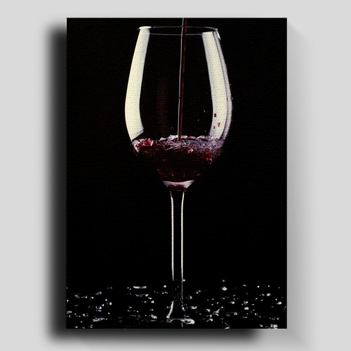 Cuadro Decorativo En Canvas Copa Vidrio De Vino Tinto 50*60