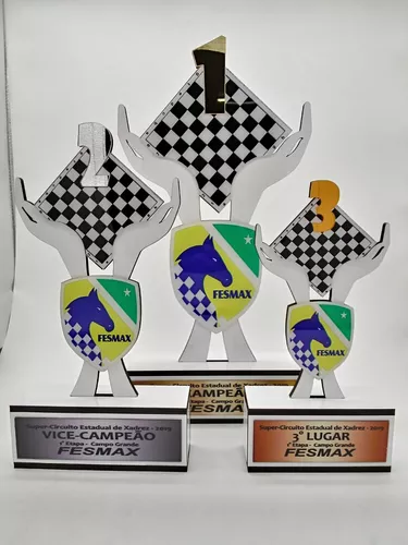 Troféu Para Campeonato De Xadrez Dama Branca Luxo Verito - Troféu / Medalha  Esportiva - Magazine Luiza