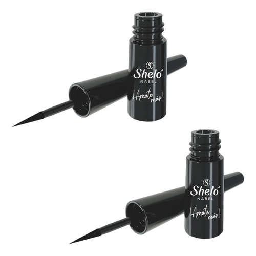 Delineador De Ojos Liquido Negro Shelo Nabel® 3ml. 2p