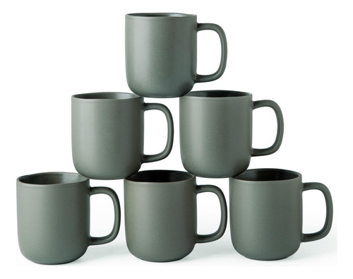 Conjunto De 6 Tazas De Café Cerámicas Elegantes 400 Ml