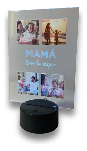 Cuadro Fotos Y Texto Personalizado Led Regalo Mama 