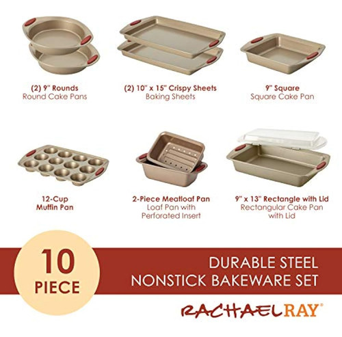 Juego De Utensilios Para Hornear Antiadherentes 10 Pzas
