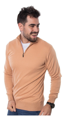 Imagen 3 de 7 de Sweater Hombre Tipo Polera Medio Cierre De Hilo Importado