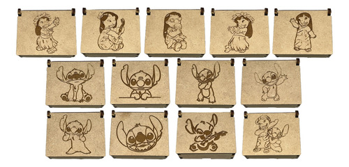 12 Cajitas 5.5x4 Recuerdo De Fiesta De Lilo Y Stitch S/p