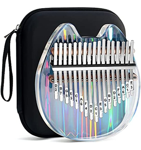 Piano De Pulgar Beveetio Clear Kalimba Con Funda Protectora 