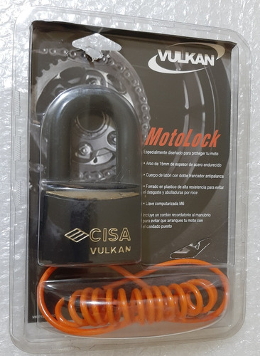 Candado Proteger Motos Vulkan Motolock Cisa. 60mm. Cod. E-29