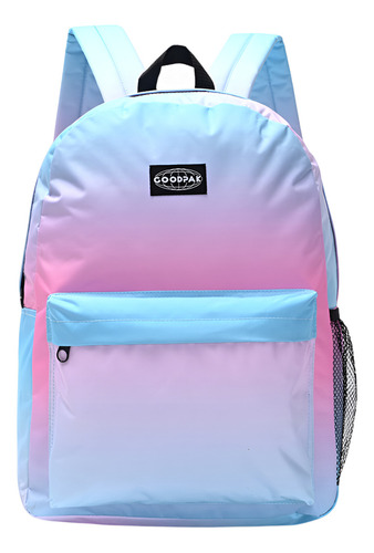 Mochila Escolar Goodpak 17 Pulgadas Adolecente Modax Color Unico Diseño De La Tela Degrade Celeste