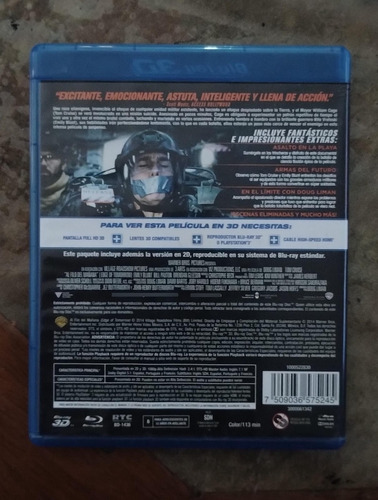 Al Filo Del Mañana Blu-ray 3d Original (Usado)